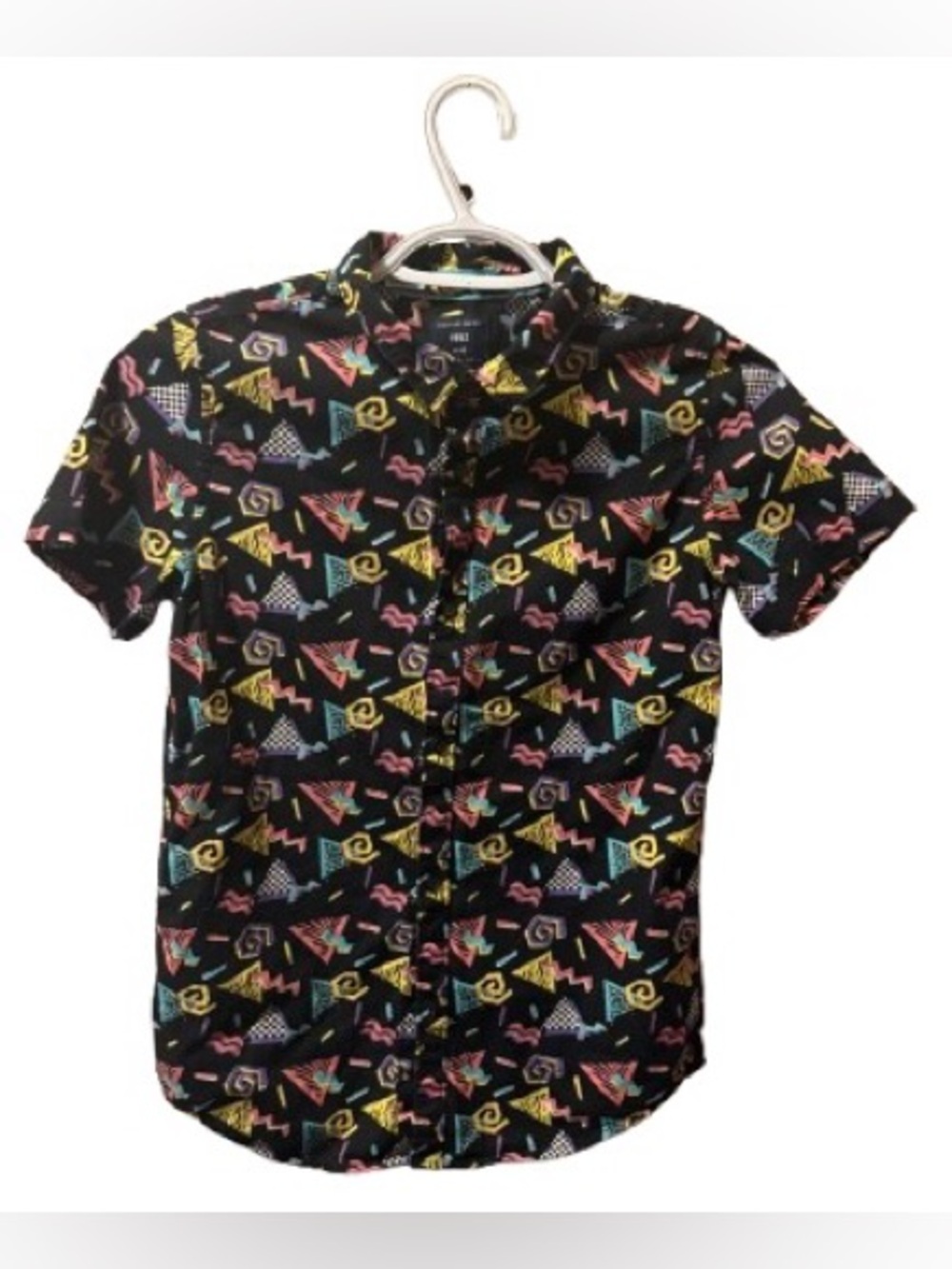 Cactus Boys 1992 Retro 80s 90s Geometric Print Short Sleeve Shirt 11/12